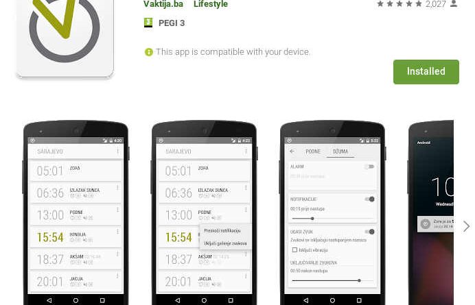 Vaktija.ba aplikacija